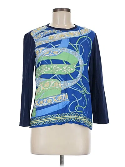 Pre-owned J. Mclaughlin 3/4 Sleeve Top Blue Boatneck Tops