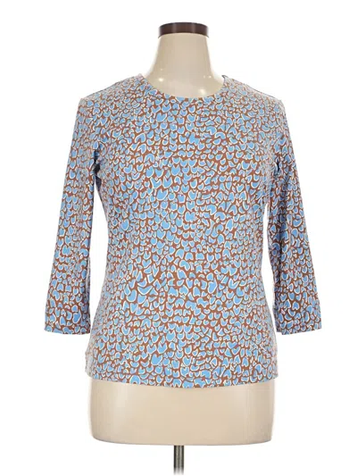 Pre-owned J. Mclaughlin 3/4 Sleeve Top Blue Boatneck Tops