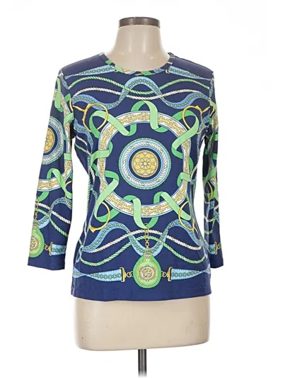 Pre-owned J. Mclaughlin 3/4 Sleeve Top Blue Boatneck Tops