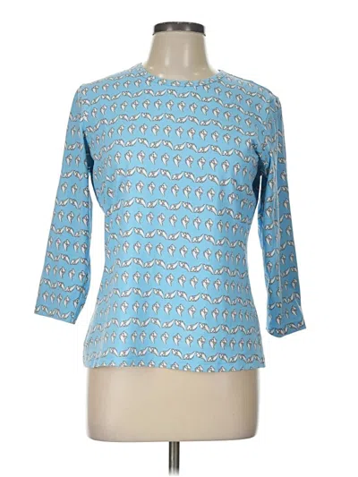 Pre-owned J. Mclaughlin 3/4 Sleeve Top Blue Boatneck Tops