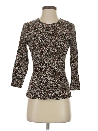 Pre-owned J. Mclaughlin 3/4 Sleeve Top Brown Boatneck Tops