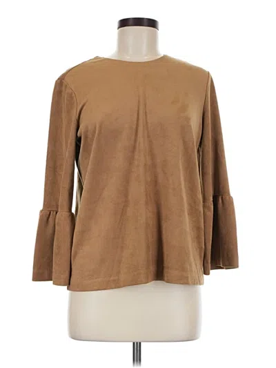 Pre-owned J. Mclaughlin 3/4 Sleeve Top Brown Boatneck Tops