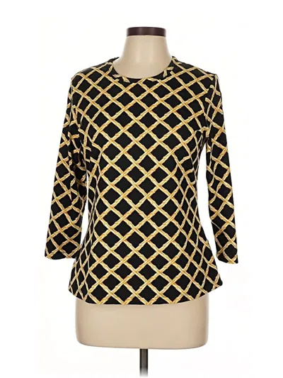 Pre-owned J. Mclaughlin 3/4 Sleeve Top Gold Square Neckline Tops