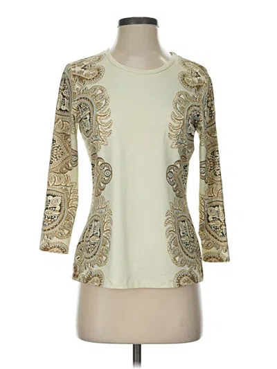 Pre-owned J. Mclaughlin 3/4 Sleeve Top Ivory Boatneck Tops