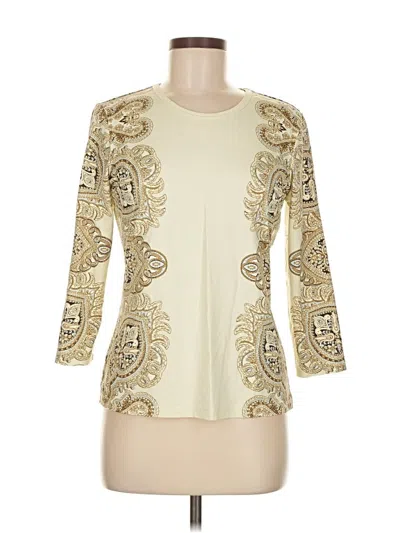 Pre-owned J. Mclaughlin 3/4 Sleeve Top Ivory Boatneck Tops In White