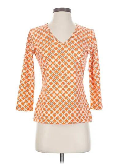 Pre-owned J. Mclaughlin 3/4 Sleeve Top Orange V-neck Tops