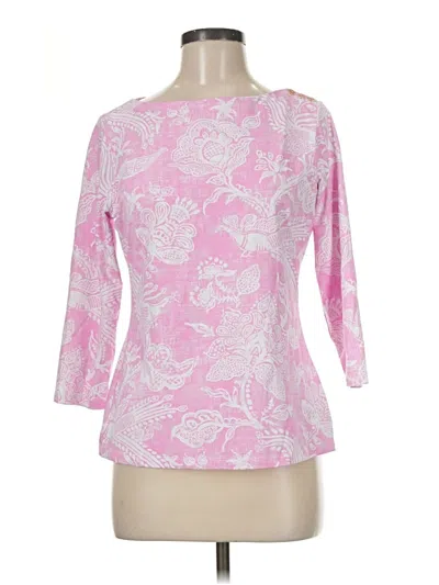 Pre-owned J. Mclaughlin 3/4 Sleeve Top Pink Boatneck Tops