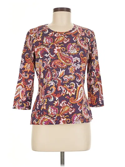 Pre-owned J. Mclaughlin 3/4 Sleeve Top Purple Boatneck Tops