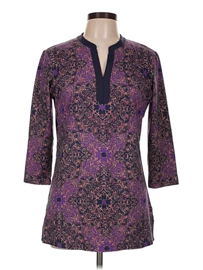 Pre-owned J. Mclaughlin 3/4 Sleeve Top Purple V-neck Tops