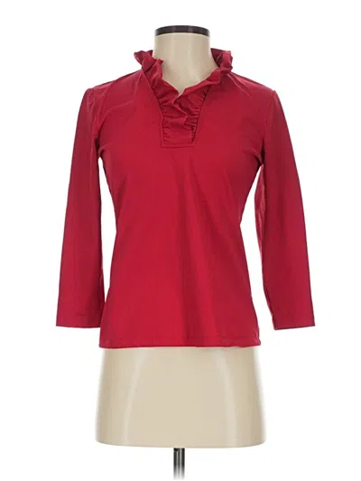 Pre-owned J. Mclaughlin 3/4 Sleeve Top Red Cowl Neck Tops