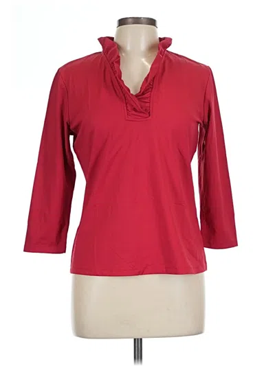 Pre-owned J. Mclaughlin 3/4 Sleeve Top Red Cowl Neck Tops