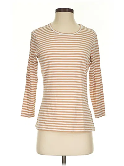 Pre-owned J. Mclaughlin 3/4 Sleeve Top Tan Boatneck Tops
