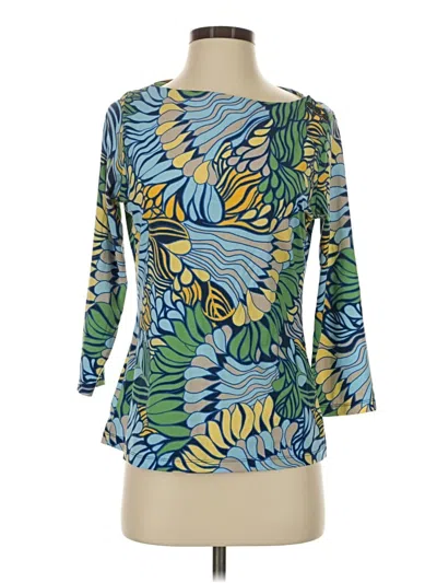 Pre-owned J. Mclaughlin 3/4 Sleeve Top Teal Boatneck Tops