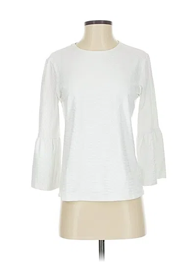 Pre-owned J. Mclaughlin 3/4 Sleeve Top White Boatneck Tops