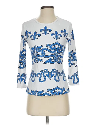 Pre-owned J. Mclaughlin 3/4 Sleeve T-shirt In Blue