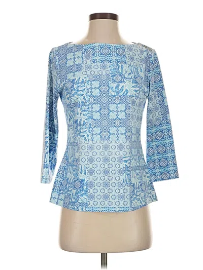 Pre-owned J. Mclaughlin 3/4 Sleeve T-shirt In Blue