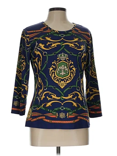 Pre-owned J. Mclaughlin 3/4 Sleeve T-shirt In Blue