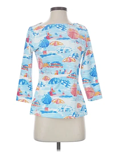 Pre-owned J. Mclaughlin 3/4 Sleeve T-shirt In Blue