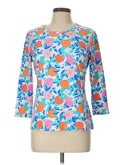 Pre-owned J. Mclaughlin 3/4 Sleeve T-shirt In Blue