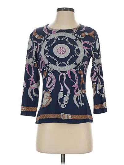 Pre-owned J. Mclaughlin 3/4 Sleeve T-shirt In Blue