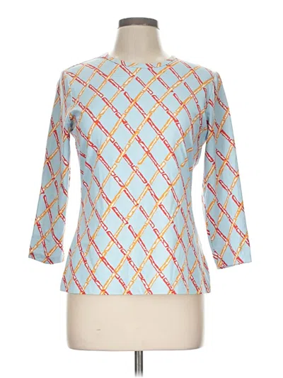 Pre-owned J. Mclaughlin 3/4 Sleeve T-shirt In Blue