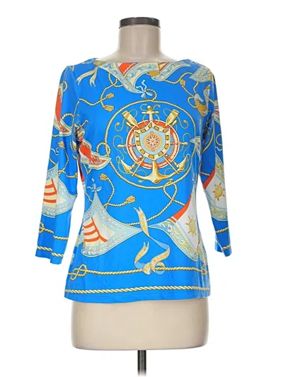 Pre-owned J. Mclaughlin 3/4 Sleeve T-shirt In Blue