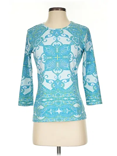 Pre-owned J. Mclaughlin 3/4 Sleeve T-shirt In Blue