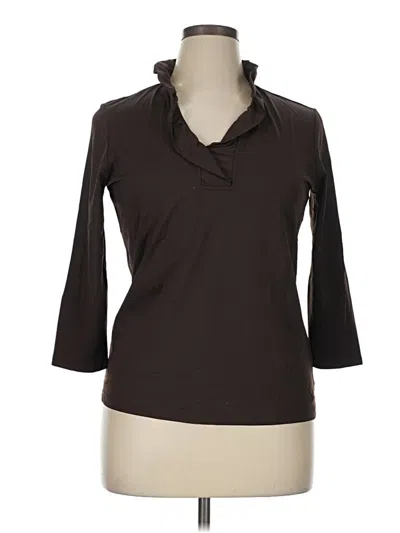 Pre-owned J. Mclaughlin 3/4 Sleeve T-shirt In Brown