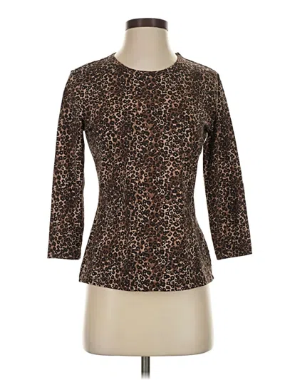 Pre-owned J. Mclaughlin 3/4 Sleeve T-shirt In Brown