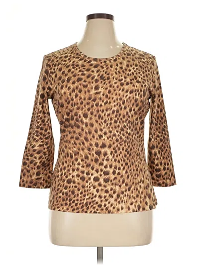 Pre-owned J. Mclaughlin 3/4 Sleeve T-shirt In Brown