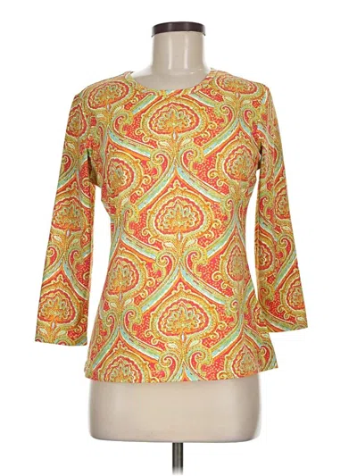 Pre-owned J. Mclaughlin 3/4 Sleeve T-shirt In Gold