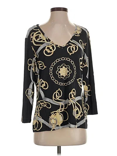 Pre-owned J. Mclaughlin 3/4 Sleeve T-shirt In Gold