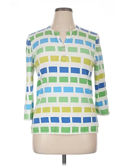 Pre-owned J. Mclaughlin 3/4 Sleeve T-shirt In Green