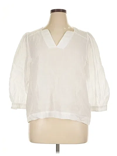 Pre-owned J. Mclaughlin 3/4 Sleeve T-shirt In Ivory