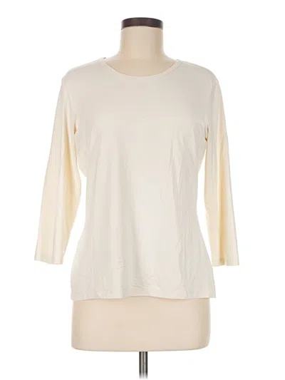 Pre-owned J. Mclaughlin 3/4 Sleeve T-shirt In Ivory