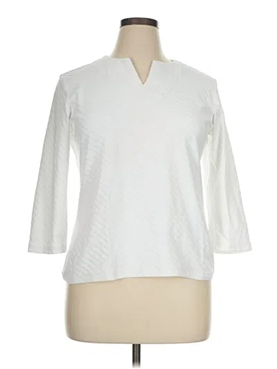 Pre-owned J. Mclaughlin 3/4 Sleeve T-shirt In Ivory