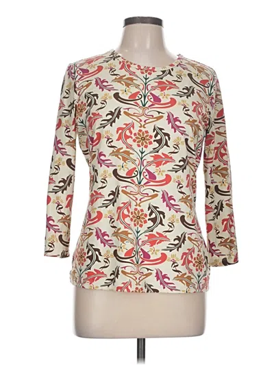 Pre-owned J. Mclaughlin 3/4 Sleeve T-shirt In Ivory