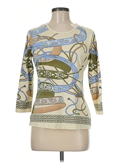 Pre-owned J. Mclaughlin 3/4 Sleeve T-shirt In Ivory