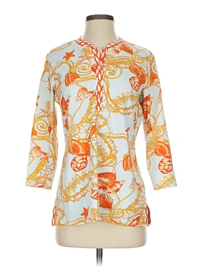 Pre-owned J. Mclaughlin 3/4 Sleeve T-shirt In Orange