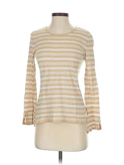 Pre-owned J. Mclaughlin 3/4 Sleeve T-shirt In Tan