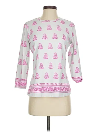 Pre-owned J. Mclaughlin 3/4 Sleeve T-shirt In White