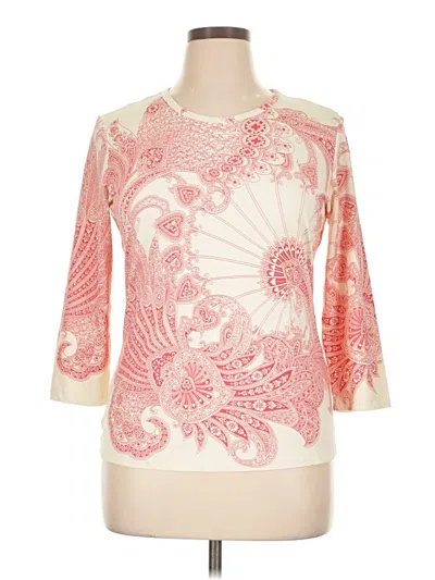 Pre-owned J. Mclaughlin 3/4 Sleeve T-shirt In White