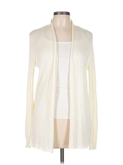 Pre-owned J. Mclaughlin Cardigan Sweater In White