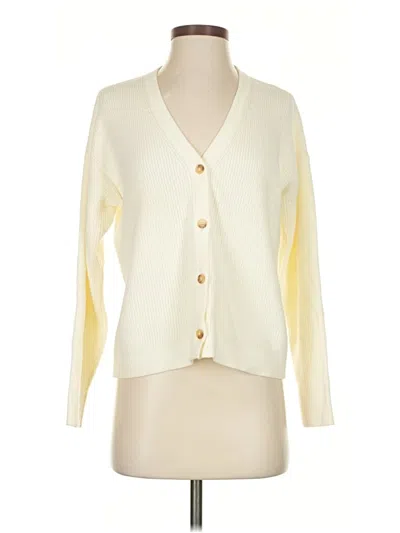 Pre-owned J. Mclaughlin Cardigan Sweater In White