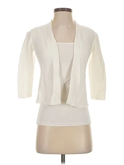 Pre-owned J. Mclaughlin Cardigan Sweater In White