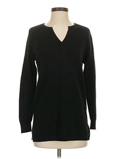 Pre-owned J. Mclaughlin Cashmere Pullover Sweater In Black