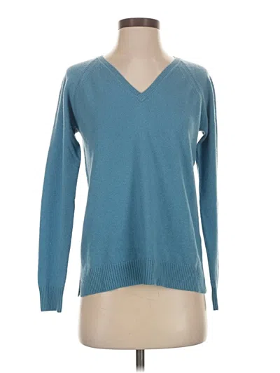 Pre-owned J. Mclaughlin Cashmere Pullover Sweater In Blue