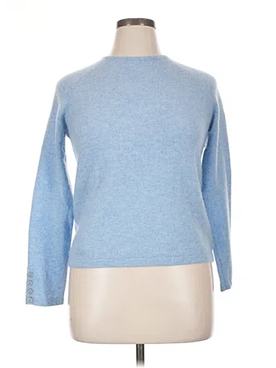 Pre-owned J. Mclaughlin Cashmere Pullover Sweater In Blue