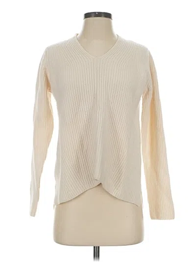 Pre-owned J. Mclaughlin Cashmere Pullover Sweater In Ivory