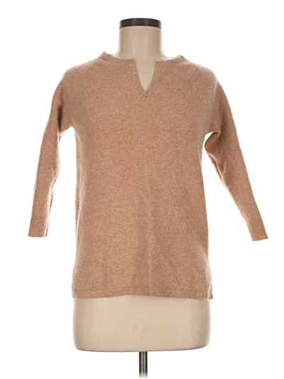 Pre-owned J. Mclaughlin Cashmere Pullover Sweater In Tan
